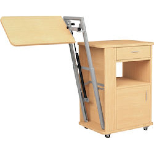 Τροχήλατο Κομοδίνο Νοσοκομειακής Κλίνης με Ρυθμιζόμενο Τραπεζάκι 0805623