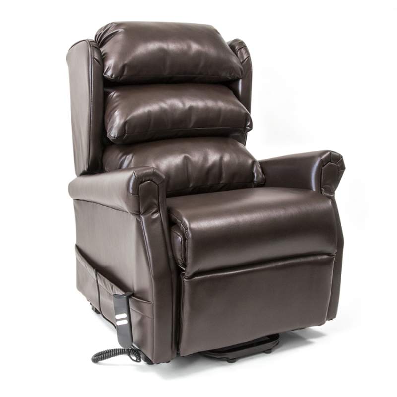 Ηλεκτρική Πολυθρόνα Ανύψωσης "BELIZE" Brown Leather 110x75x90 cm