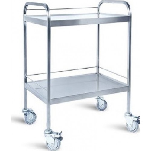 Τραπέζι τροχήλατο INOX με 2 ράφια 1092