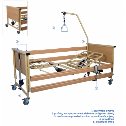 Νοσοκομειακό κρεβάτι ηλεκτρικό TRENTO 1 ΠΛΗΡΕΣ
