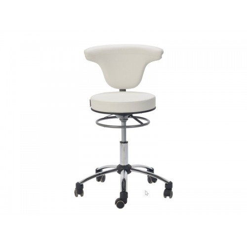 Σκαμπώ τροχήλατο με ανατομική πλάτη & στεφάνι ρύθμισης ύψους TEQLER